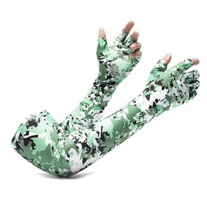 2pcs Sport 5-finger Arm Sleeves One Size Compression Long Arm Cover Cycling Running Fishing Climbing Arm Cover Outdoor Sport Sun UV Protection Ice Cool Sleeves Comfortable Men Long Arm Covers
