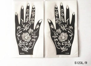 2Pcs/Set Temporary Womens Tattoo 25 Luxury Designs Body Art Waterproof Tattoo For Hands Wedding Party