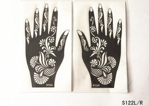 2Pcs/Set Temporary Womens Tattoo 25 Luxury Designs Body Art Waterproof Tattoo For Hands Wedding Party