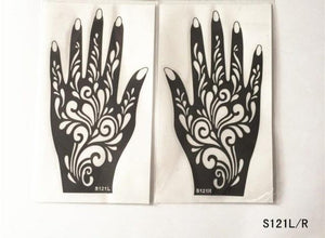 2Pcs/Set Temporary Womens Tattoo 25 Luxury Designs Body Art Waterproof Tattoo For Hands Wedding Party