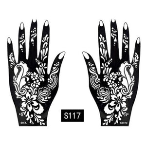 2Pcs/Set Temporary Womens Tattoo 25 Luxury Designs Body Art Waterproof Tattoo For Hands Wedding Party