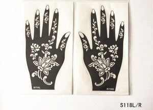 2Pcs/Set Temporary Womens Tattoo 25 Luxury Designs Body Art Waterproof Tattoo For Hands Wedding Party