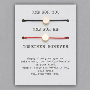 2pcs/set Together Forever Love Infinity 8 Charm Bracelet Red String Couple Bracelets Wish Jewelry Long Distance Matching Bracelets For Best Friend Mother Daughter 17-30cm