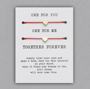 2pcs/set Together Forever Love Infinity 8 Charm Bracelet Red String Couple Bracelets Wish Jewelry Long Distance Matching Bracelets For Best Friend Mother Daughter 17-30cm