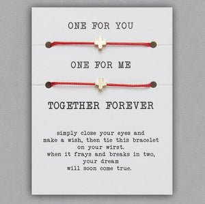 2pcs/set Together Forever Love Infinity 8 Charm Bracelet Red String Couple Bracelets Wish Jewelry Long Distance Matching Bracelets For Best Friend Mother Daughter 17-30cm