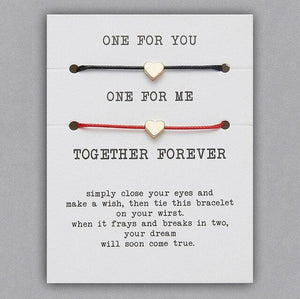 2pcs/set Together Forever Love Infinity 8 Charm Bracelet Red String Couple Bracelets Wish Jewelry Long Distance Matching Bracelets For Best Friend Mother Daughter 17-30cm