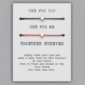 2pcs/set Together Forever Love Infinity 8 Charm Bracelet Red String Couple Bracelets Wish Jewelry Long Distance Matching Bracelets For Best Friend Mother Daughter 17-30cm