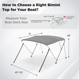 3-Bow/4-Bow Boat Bimini Top Sun Shade Boat Canopy with Storage Boot-3-Bow