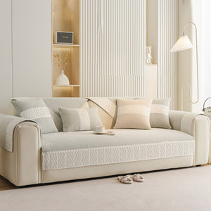 Herringbone Sofa Protector Cover, Non-Slip Couch Cover for Seat, Back & Arms