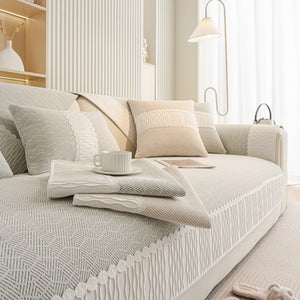 Herringbone Sofa Protector Cover, Non-Slip Couch Cover for Seat, Back & Arms