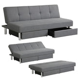 3-Seat Convertible Sofa Bed with 2 Large Drawers and 3 Adjustable Angles