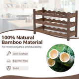 3-Tier Bamboo Freestanding Countertop Wine Bottle Organizer-Coffee