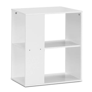2-Tier Side End Table with Storage Shelves -Brown