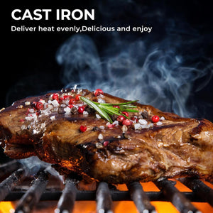 3 Hearth Propane Gas Grill, 355 Sq. Inch Cooking Area, Outdoor Camping Picnic, Black