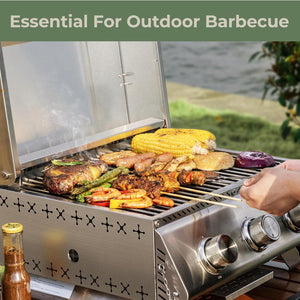 3-Burner Tabletop Portable Propane Gas Grill with Detachable Griddle,24,000 BTU Compact Outdoor BBQ TG0130K