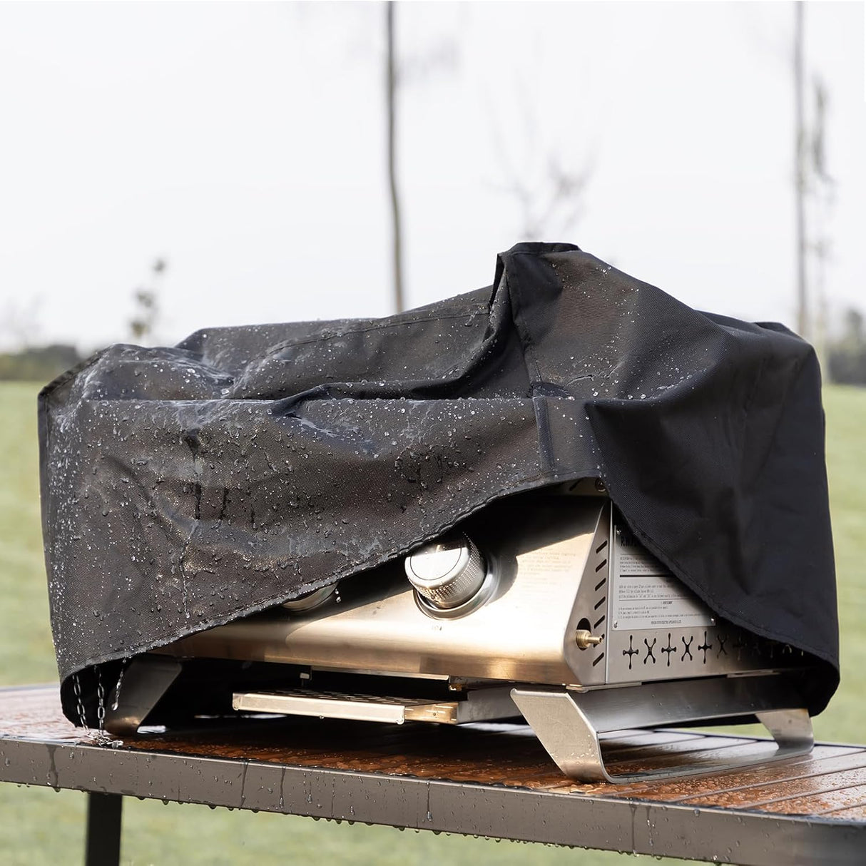 3-Burner Tabletop Portable Propane Gas Grill with Detachable Griddle,24,000 BTU Compact Outdoor BBQ TG0130K