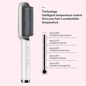3 IN 1 Multifunctional Hair Straightener Comb Hair Black Red Straightening Brush Portable Comb Fast Heating Men Beard Straightener For Traveling Perfect Gift For Adults