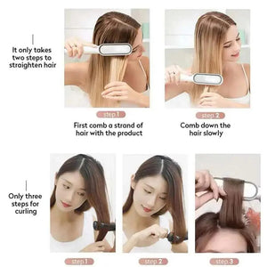 3 IN 1 Multifunctional Hair Straightener Comb Hair Black Red Straightening Brush Portable Comb Fast Heating Men Beard Straightener For Traveling Perfect Gift For Adults