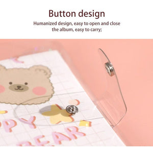 3 Inch Polaroid Photo Album Cute Bear Transparent Jewelry Small Card Collection Storage Book Mini Leaf Scrapbook Paper Baby Family Scrapbook Albums
