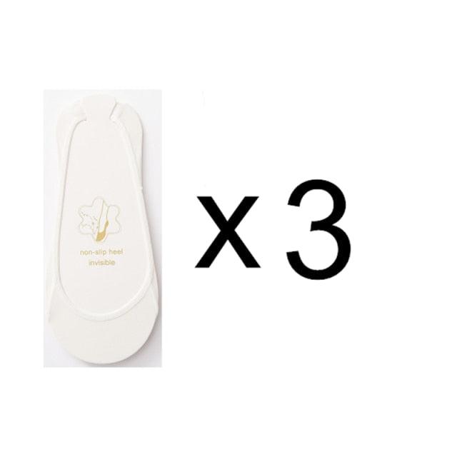 3 Pairs Invisible Boat Socks Women Summer Silicone Non-Slip Socks for High Invisible Heels Ice Silk Socks for Women