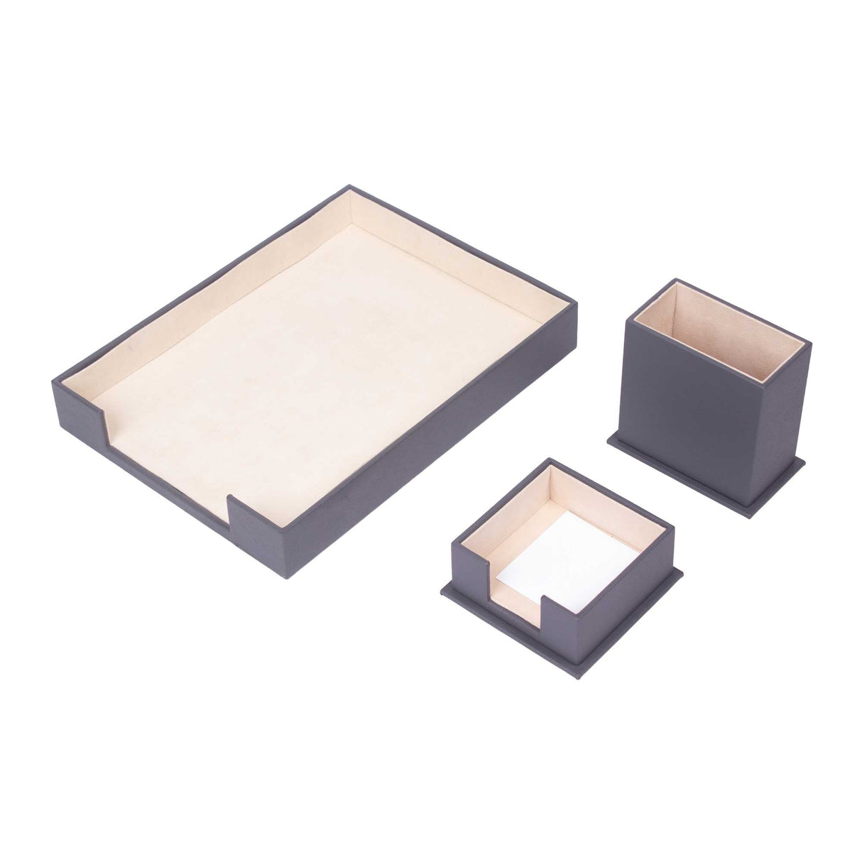 MOOG Leather Desk Set-3 Accessories-Single Document Tray - Blue - 3 PCS