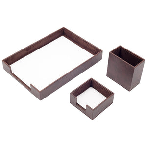 MOOG Leather Desk Set-3 Accessories-Single Document Tray - White - 3 PCS