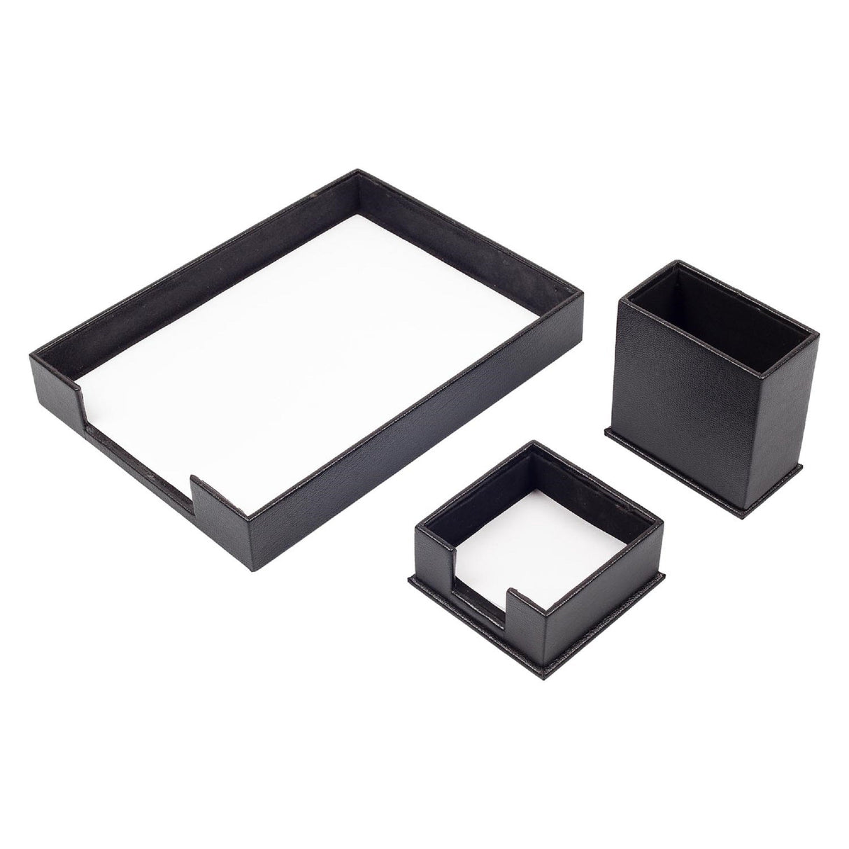 MOOG Leather Desk Set-3 Accessories-Single Document Tray - Blue - 3 PCS