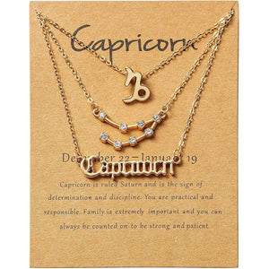 3-Piece: Constellation Zodiac Layer Necklaces