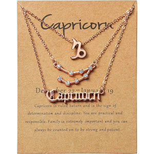 3-Piece: Constellation Zodiac Layer Necklaces