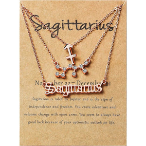 3-Piece: Constellation Zodiac Layer Necklaces