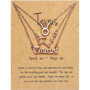 3-Piece: Constellation Zodiac Layer Necklaces