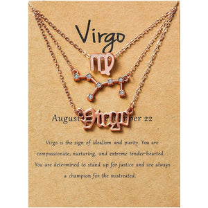 3-Piece: Constellation Zodiac Layer Necklaces