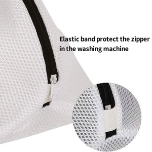 3-Piece Set: Mesh Shoe Laundry Bags with Zip Closure