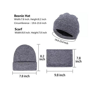 3-Piece: Winter Beanie Hat Scarf Gloves for Men