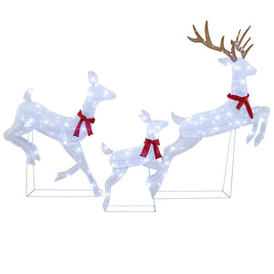 3-Piece Christmas Pre-Lit Lighted Reindeer Family Set