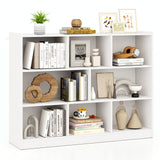 3-Tier Open Bookcase 8-Cube Floor Standing Storage Shelves Display Cabinet-White