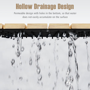 10 Pieces 12 x 12 Inch Acacia Wood Interlocking Tile Flooring by DirectDeals