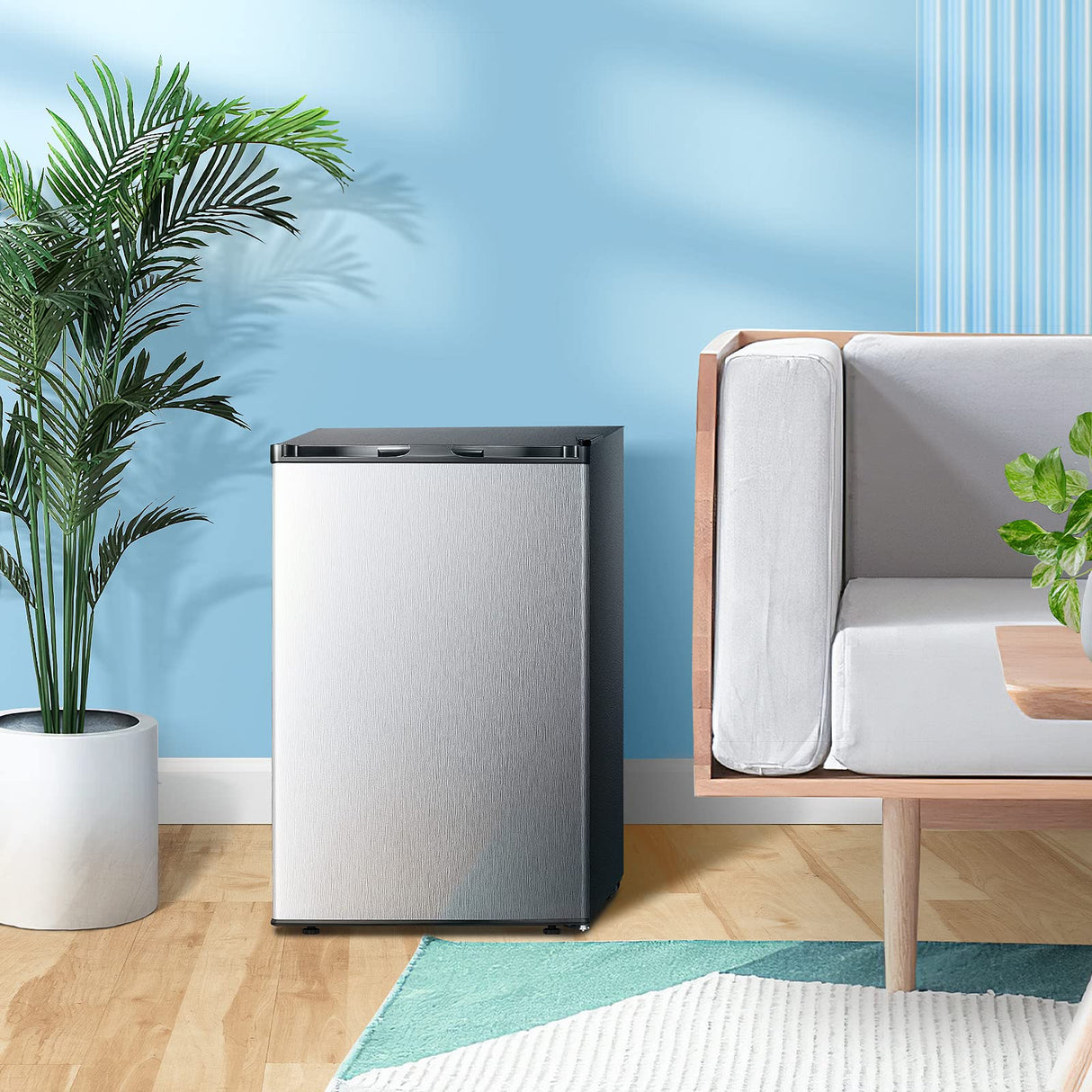 Kismile Upright Freezer,3.0 Cu.ft Mini Freezer with Reversible Single Door