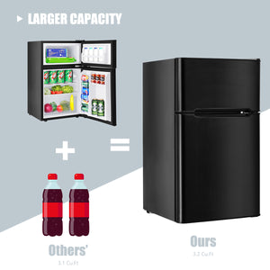 3.2 cu ft. Compact Stainless Steel Refrigerator-Black