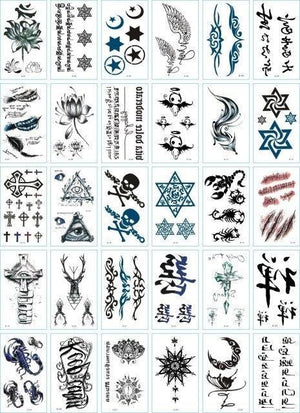 30 Pieces/set Small Luxury Temporary Tattoo Sticker Colorful Drawing Flower Cute Body Tatoo For Kids Adults