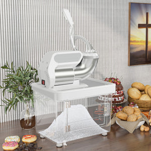 300W Commercial Ice Crusher with Dual Blades and Safety Switch-White