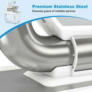 300W Commercial Ice Crusher with Dual Blades and Safety Switch-White