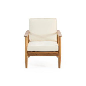 Emmry Outdoor Acacia Wood Club Chair