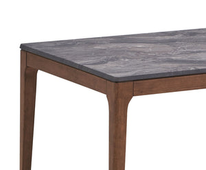 Bevis - Engineered Stone Top Dining Table - Walnut by Couch.com