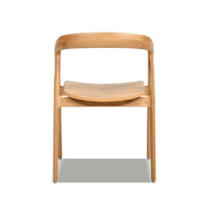 Couch.com Simeon Scandinavian Sculpted Dining Chair Warm Natural Brown, Wood Construction, Light Brown Finish by Couch.com