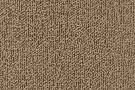Close-up view of the Koti 2-seater Sofa featuring a textured brown fabric with a looped pile surface, creating a cozy and plush appearance.