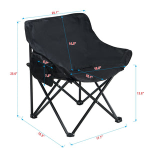 2 Pieces Outdoor Camping Chairs Folding / Portable, Comfortable Seating, Durable Steel Fram by Couch.com