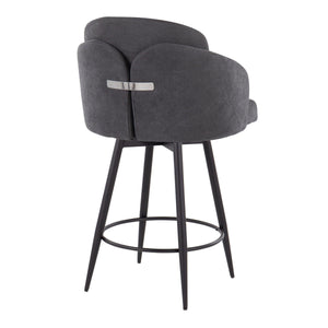 Dahlia - Contemporary Fixed Height Counter Stool With Round Footrest (Set of 2) by Couch.com