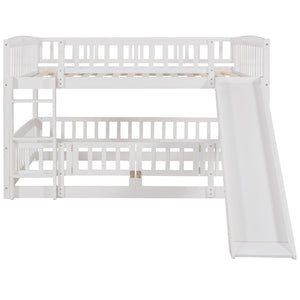 Low Bunk Bed With Slide, Fence And Ladder by Couch.com