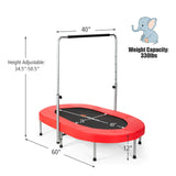 2-Person Foldable Mini Kids Fitness Rebounder Trampoline-Blue